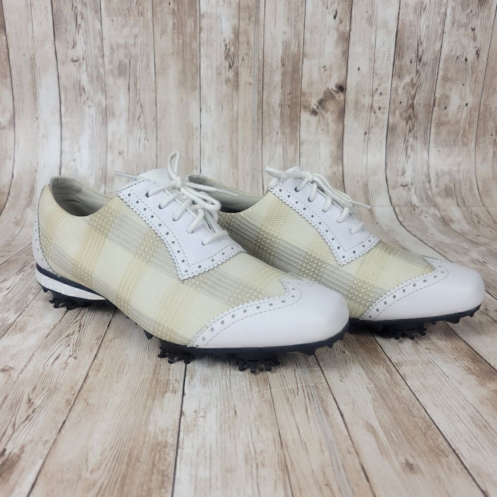 Footjoy LoPro White Wing Tip Golf Shoes Size 7M